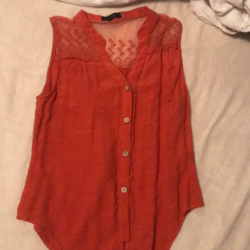 Orange tie knot shirt